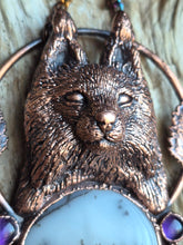 Carica l'immagine nel visualizzatore di Gallery, Il Fantasma dei Boschi: Pendente Totem Lince con Agata Dendritica e Tanzanite