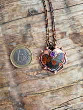 Carica l'immagine nel visualizzatore di Gallery, Il Cerchio dell'Anima: Pendente Cuore in Ossidiana Peanut e Ametista
